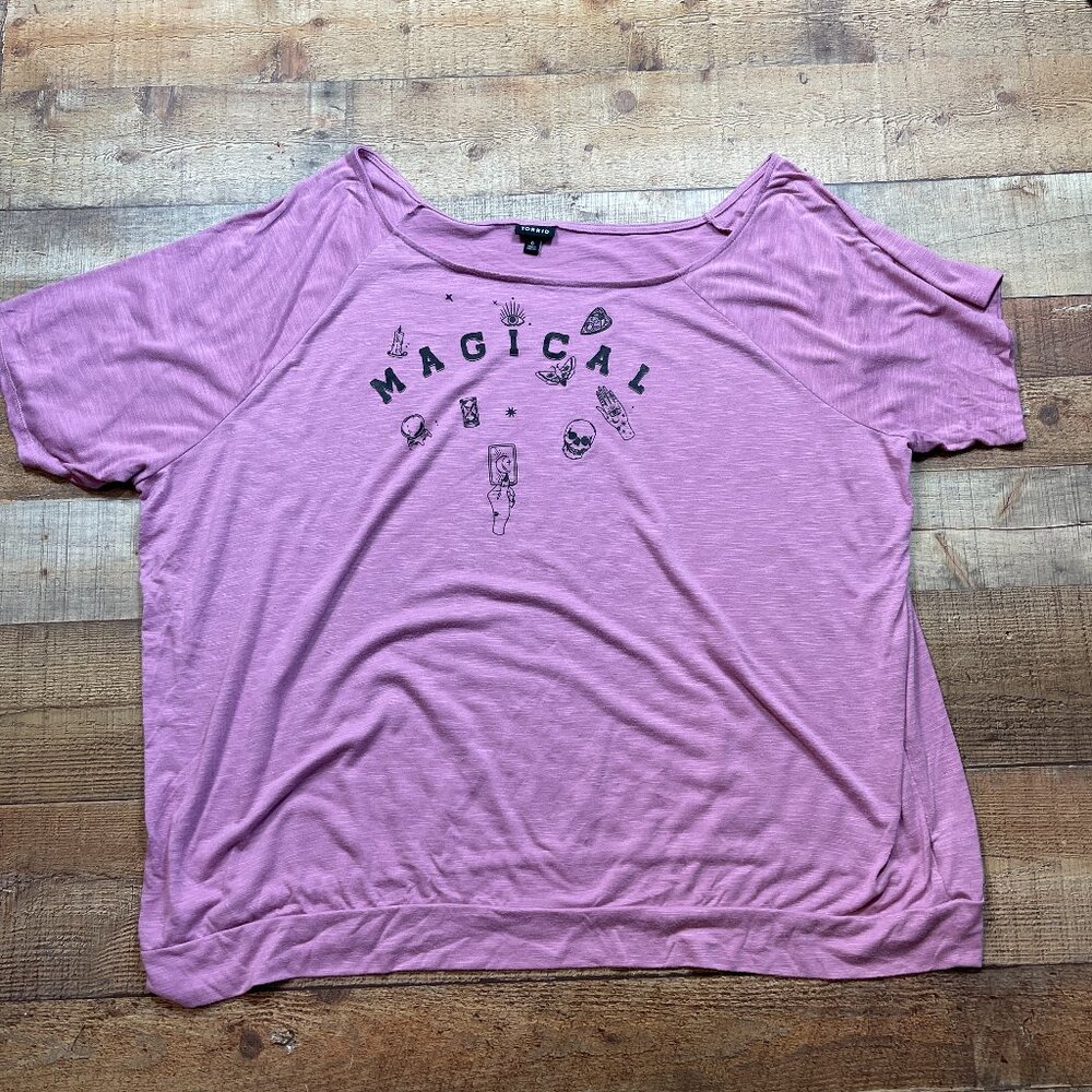 Torrid Purple Magical Short Sleeve Shirt size 6X